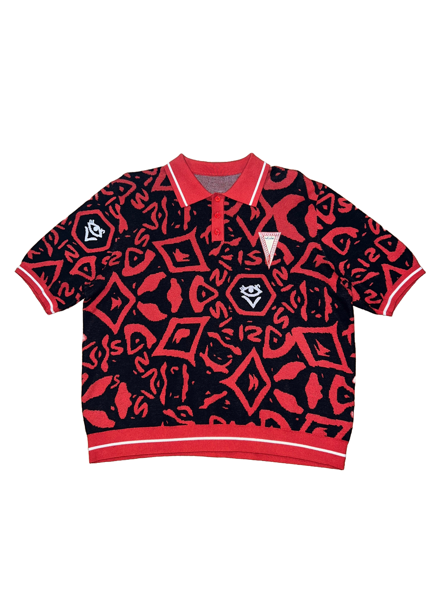Men's Monogram Polo (Red/Black/White)