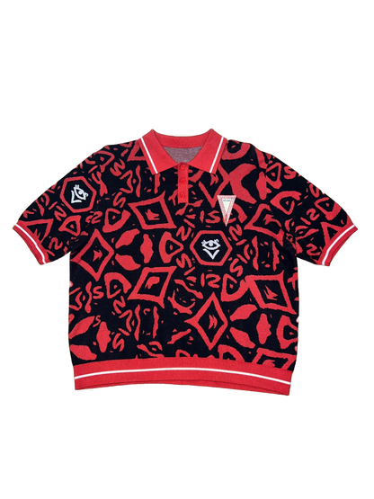 Men's Monogram Polo (Red/Black/White)